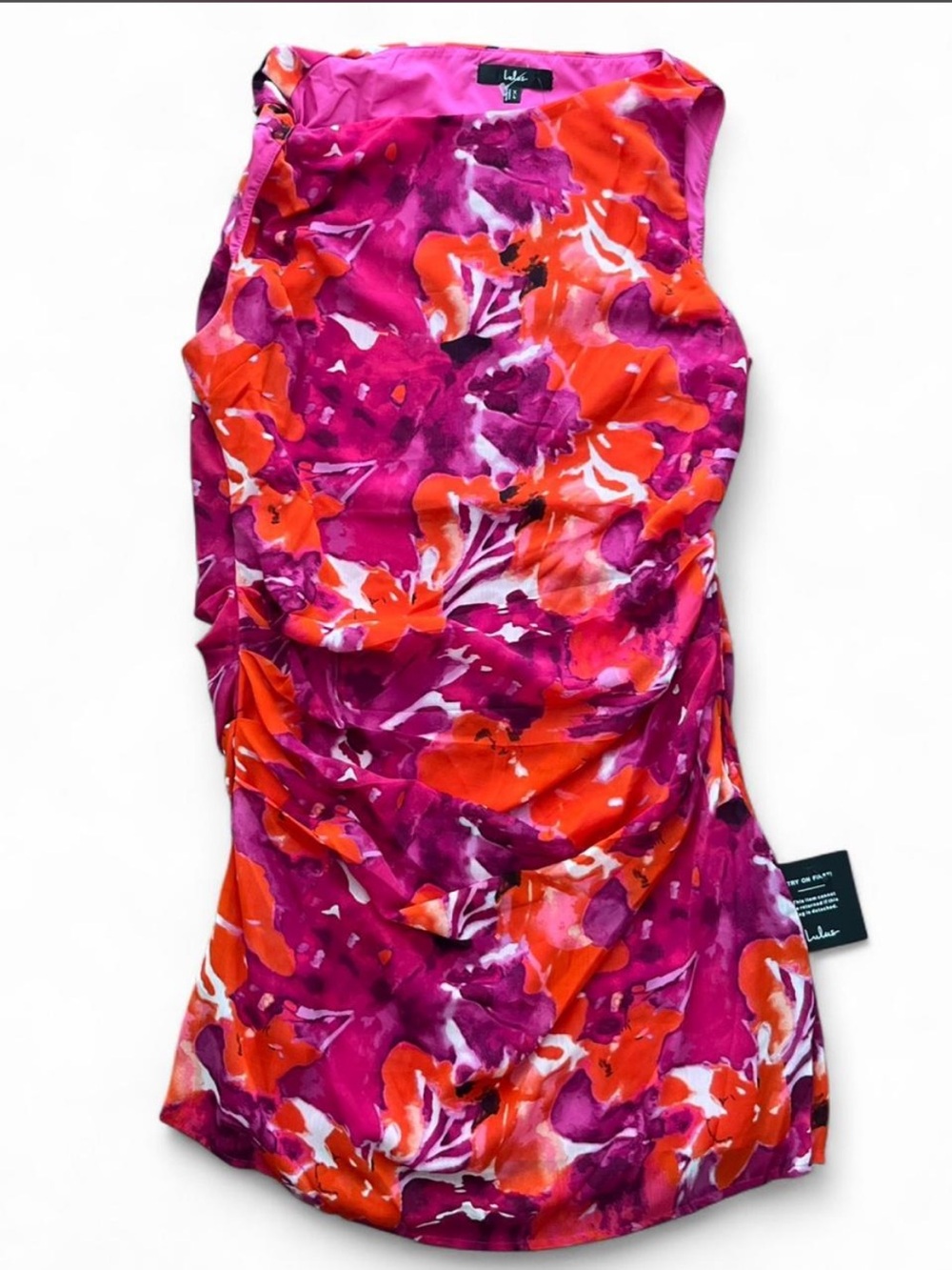 Lulu's Pink & Orange Watercolor Floral mini dress